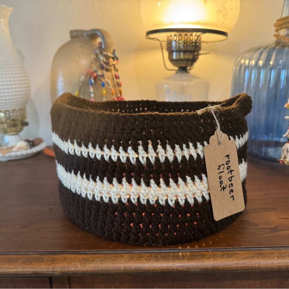 Handcrafted Brown and Cream Basket